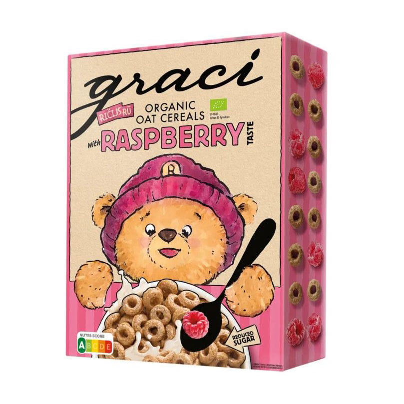

Дитячий сухий сніданок graci Oat Cereals With Raspberry, 300 г