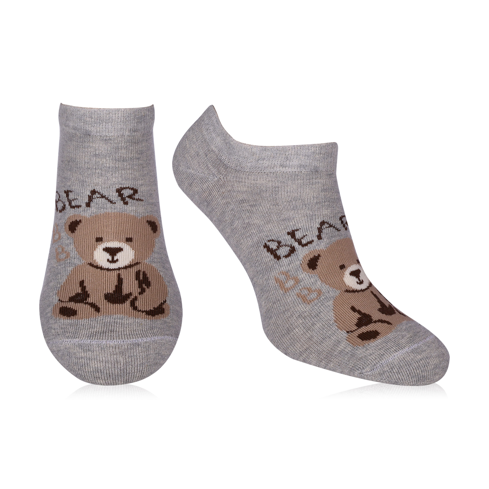 

Шкарпетки жіночі AmiGA укорочені, ведмідь, сірі, розмір 23-25