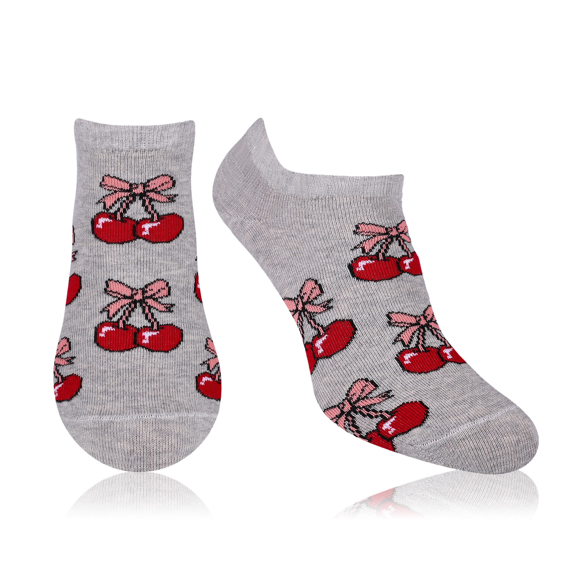 

Шкарпетки жіночі AmiGA укорочені, вишня з бантами, розмір 23-25