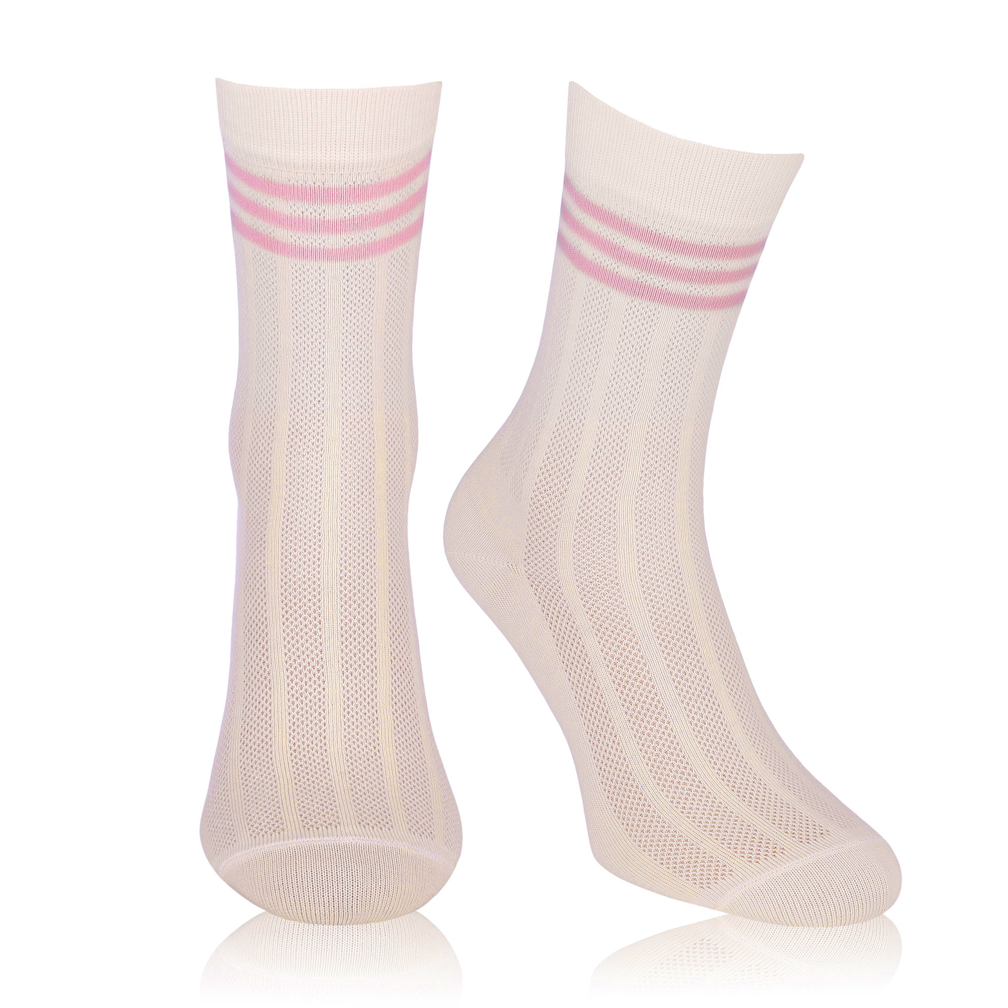 

Шкарпетки жіночі AmiGA високі, спорт, сітка, молочні, розмір 23-25