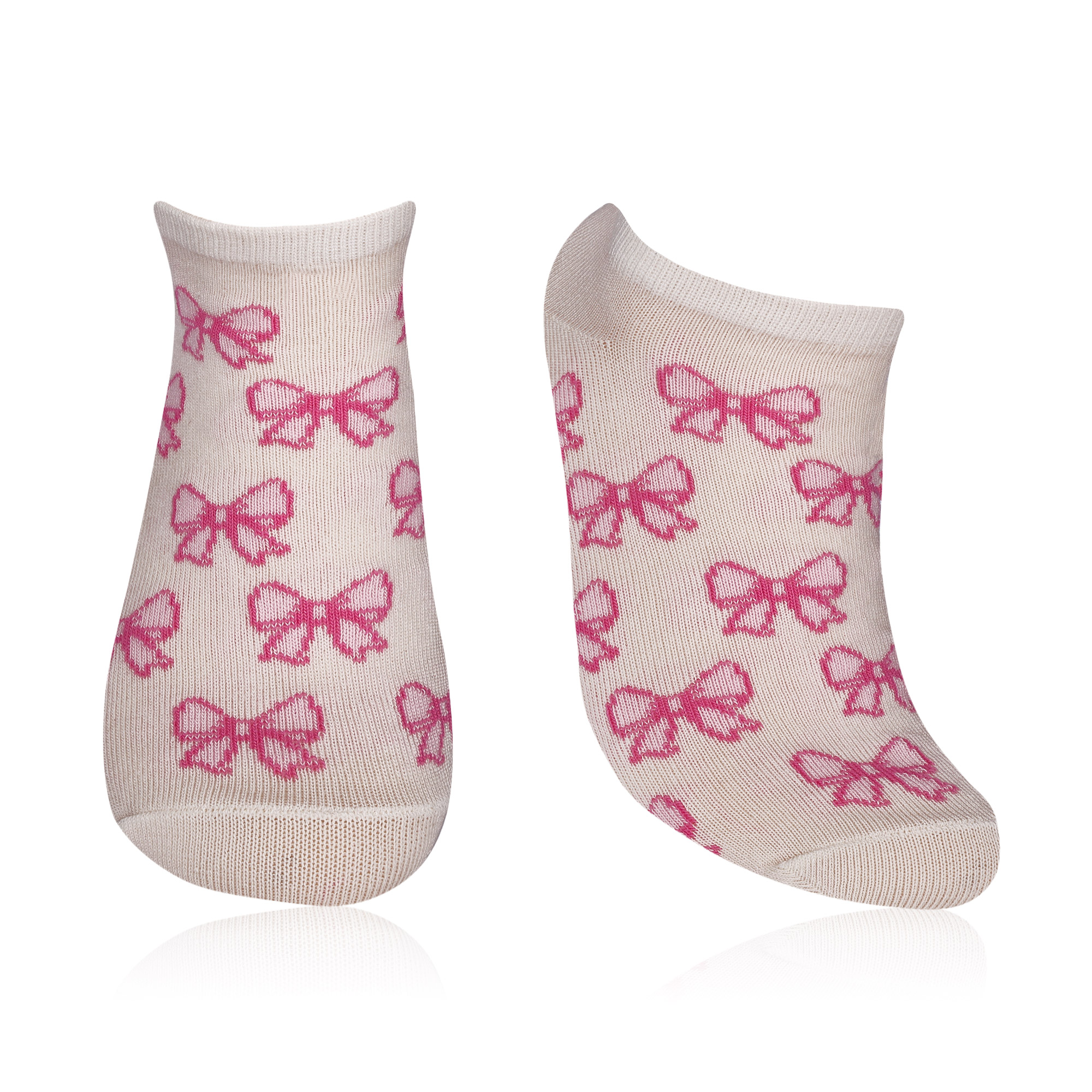 

Шкарпетки жіночі AmiGA укорочені, молочні з бантами, розмір 23-25