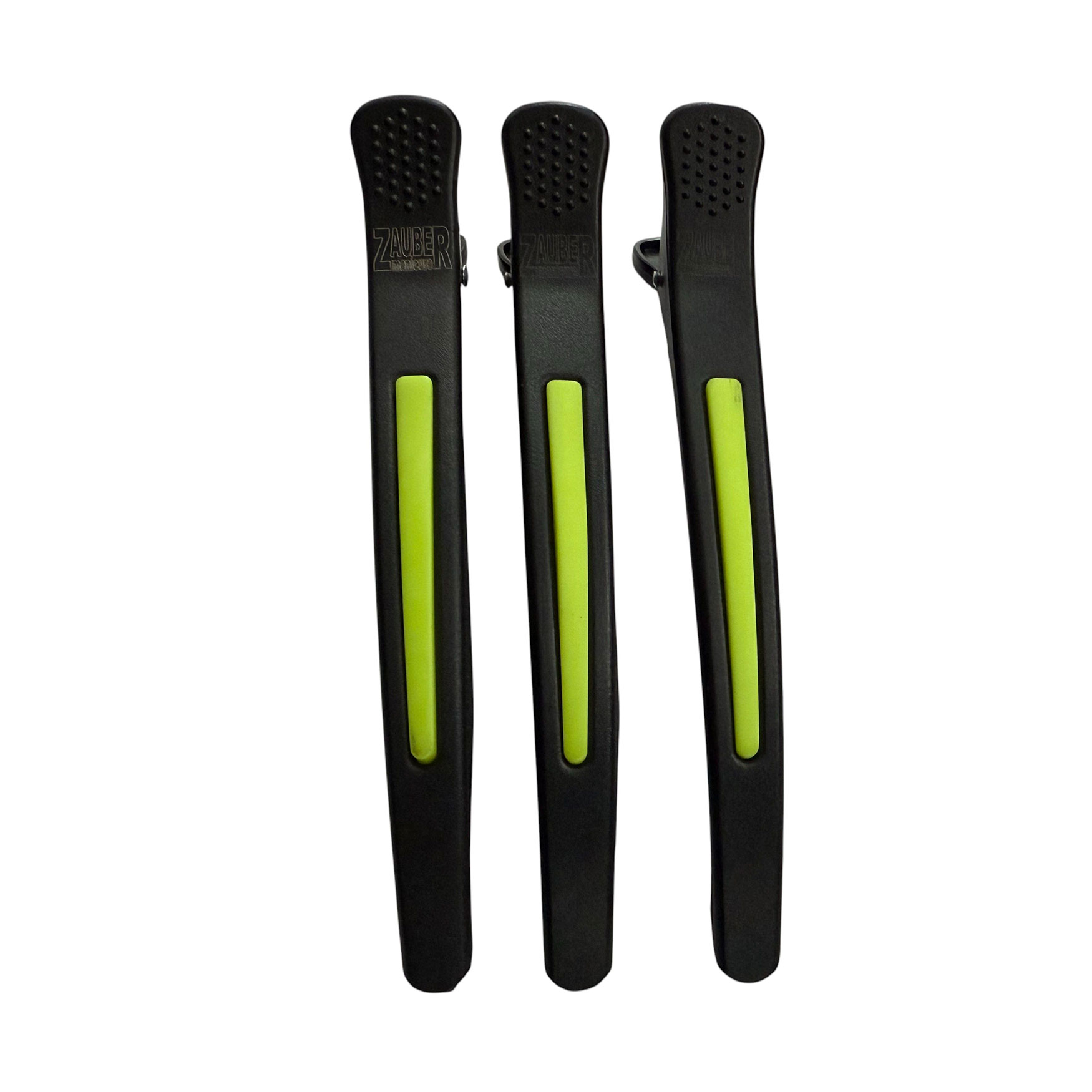 

Перукарський затискач для волосся Zauber-manicure пластиковий, чорний з зеленим, 3 шт (06-097D-3)