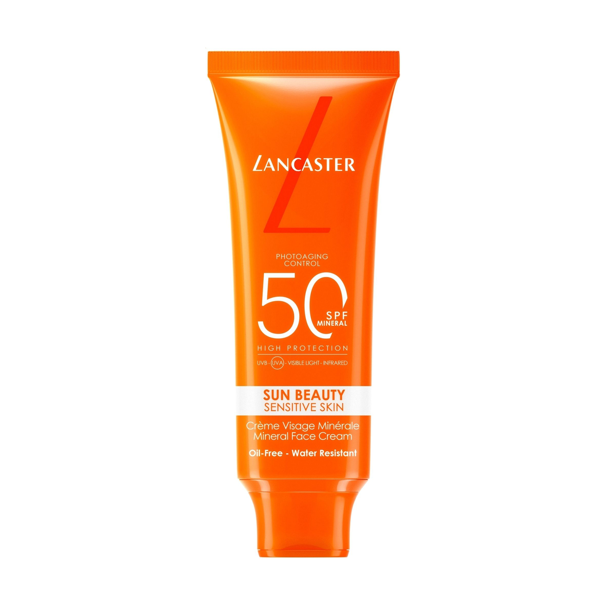 

Сонцезахисний водостійкий крем Lancaster Sun Beauty Sensitive Skin Mineral Face Cream SPF 50 для чутливої шкіри обличчя, 50 мл