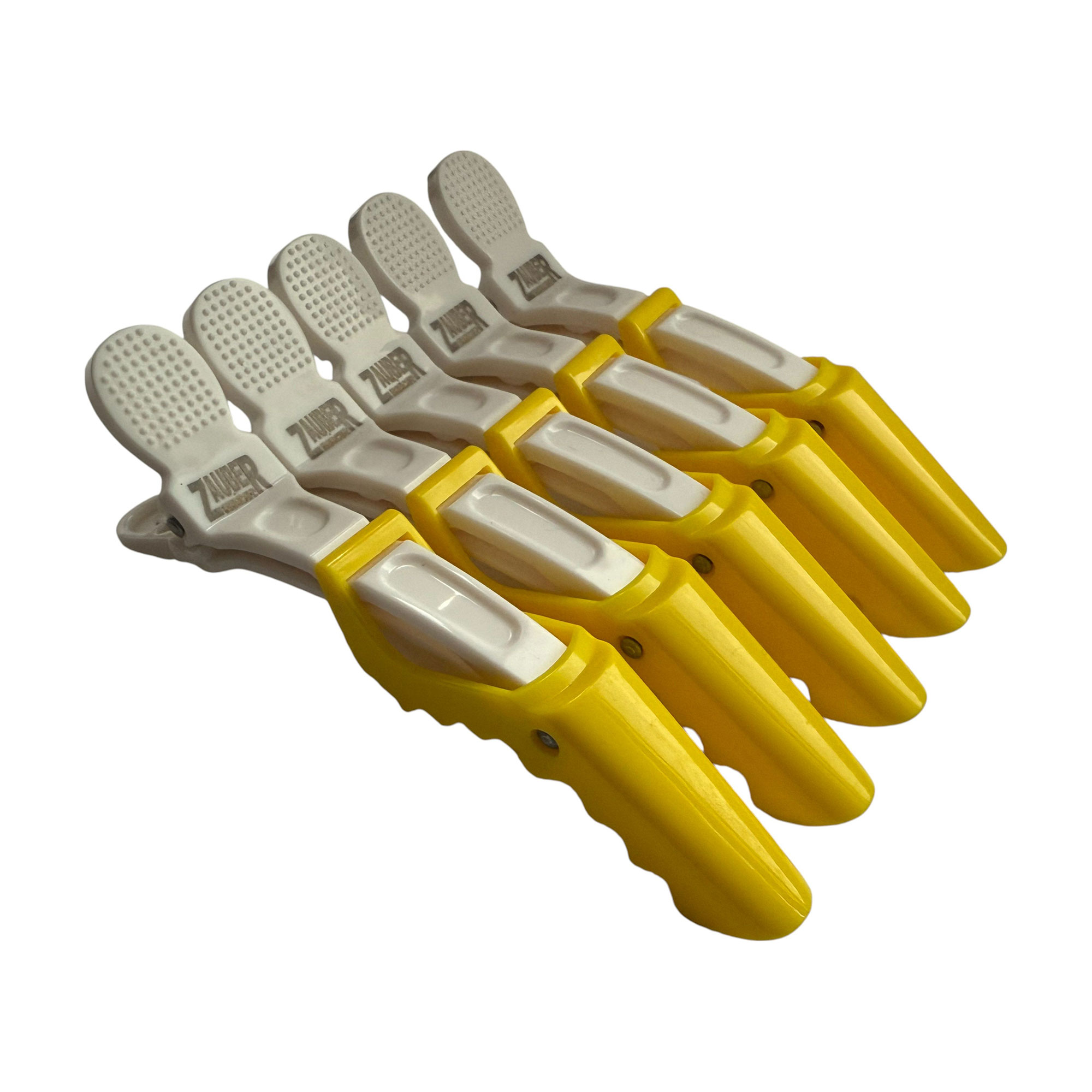 

Затискач для волосся Zauber-manicure Крокодил, пластиковий, білий з жовтим, 5 шт (06-090B-5)