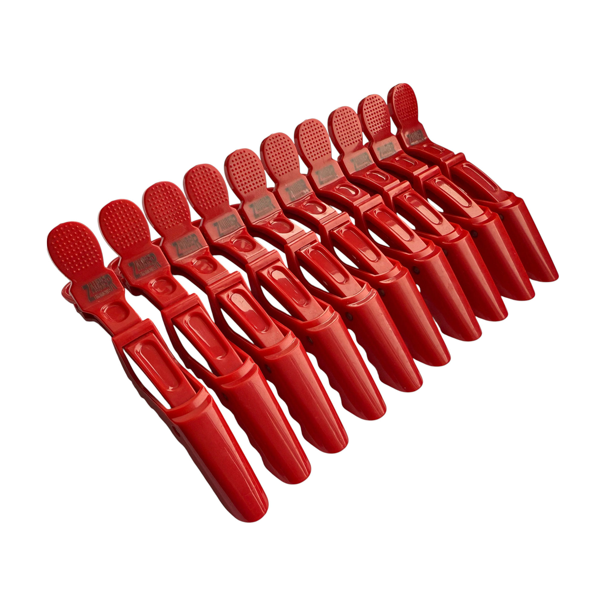 

Затискач для волосся Zauber-manicure Крокодил, пластиковий, червоний, 10 шт (06-091A-10)