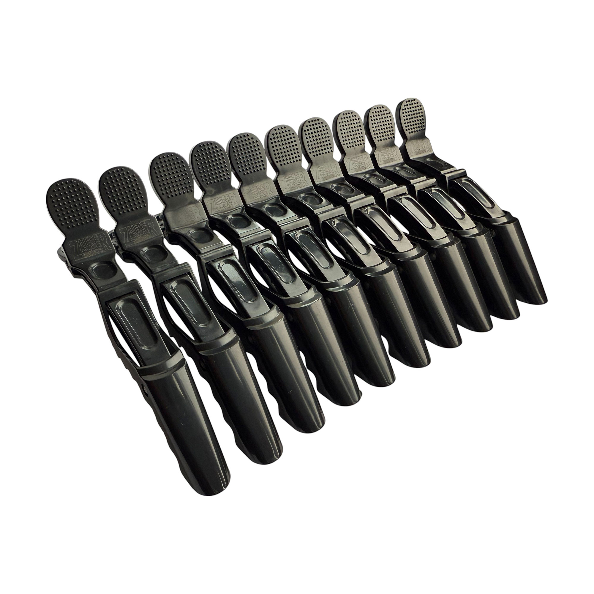 

Затискач для волосся Zauber-manicure Крокодил, пластиковий, чорний, 10 шт (06-091B-10)