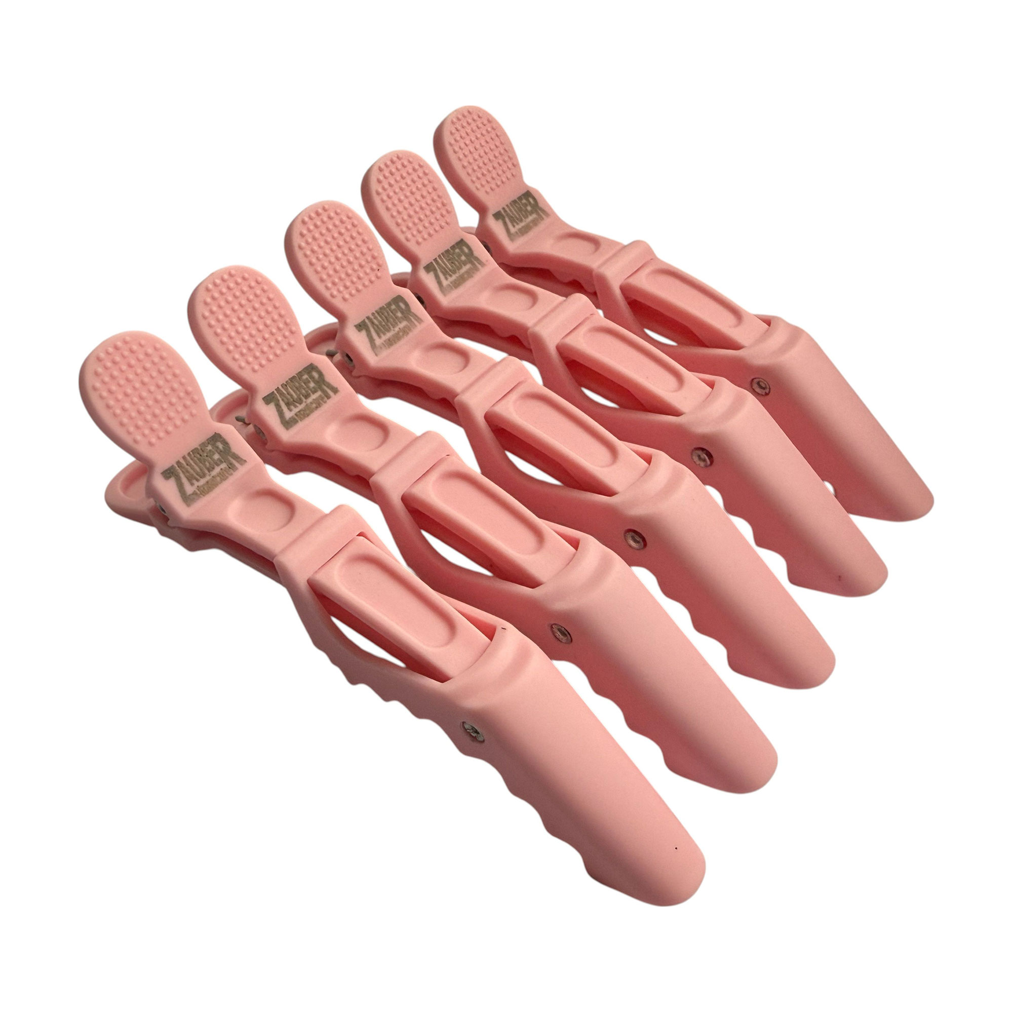 

Затискач для волосся Zauber-manicure Крокодил, пластиковий, рожевий, 5 шт (06-092D-5)