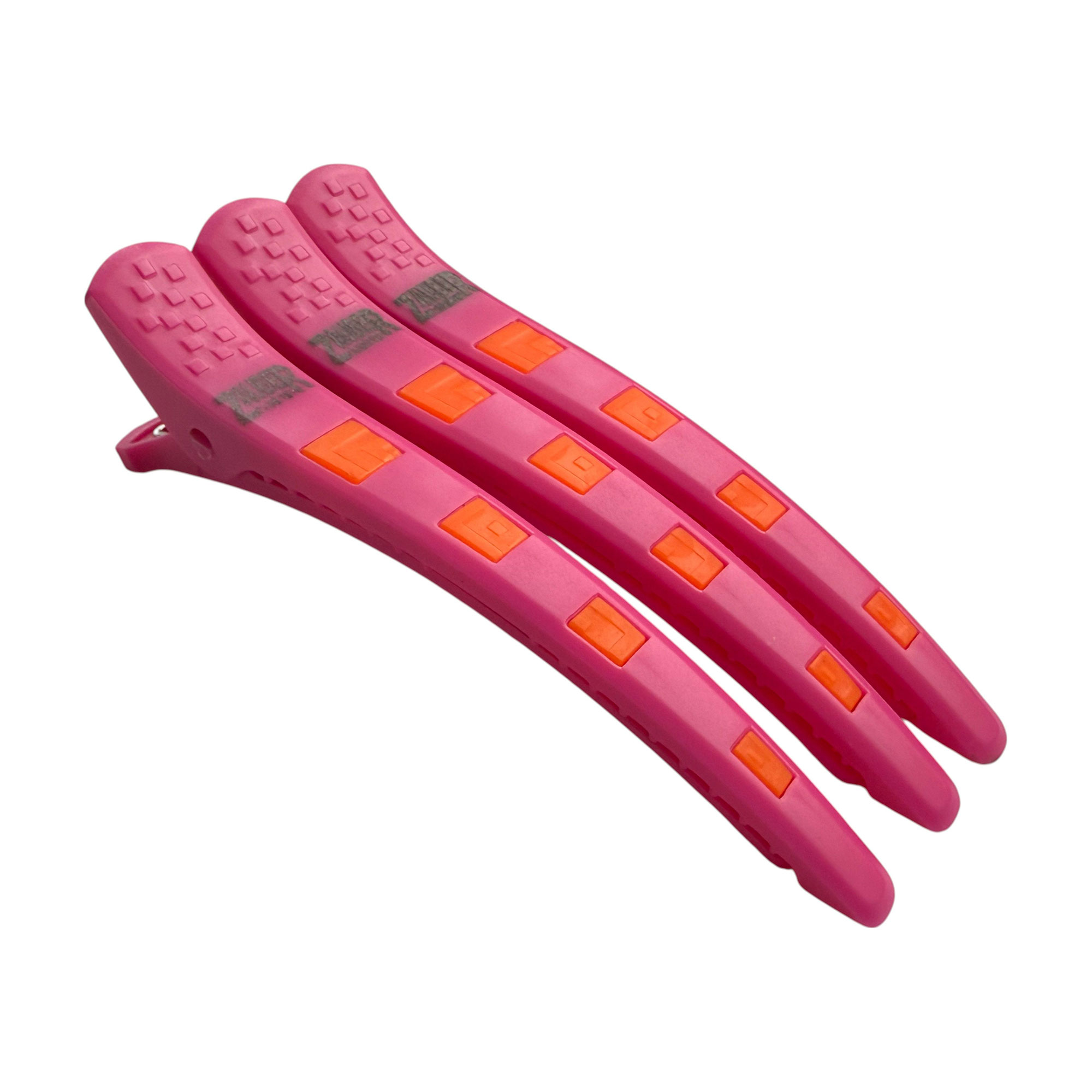 

Перукарський затискач для волосся Zauber-manicure пластиковий, малиновий з помаранчевим, 3 шт (06-093C-3)