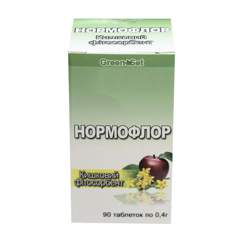 

Кишковий фітосорбент GreenSet Нормофлор, 90 таблеток