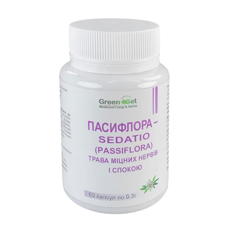 

Комплекс Міцні нерви та спокій GreenSet Sedatio Пасифлора, 60 капсул