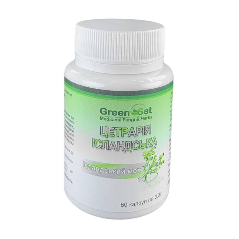 

Цетрарія ісландська GreenSet проти кашлю, 60 капсул