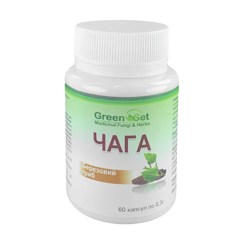 

Чага GreenSet Березовий гриб, 60 капсул