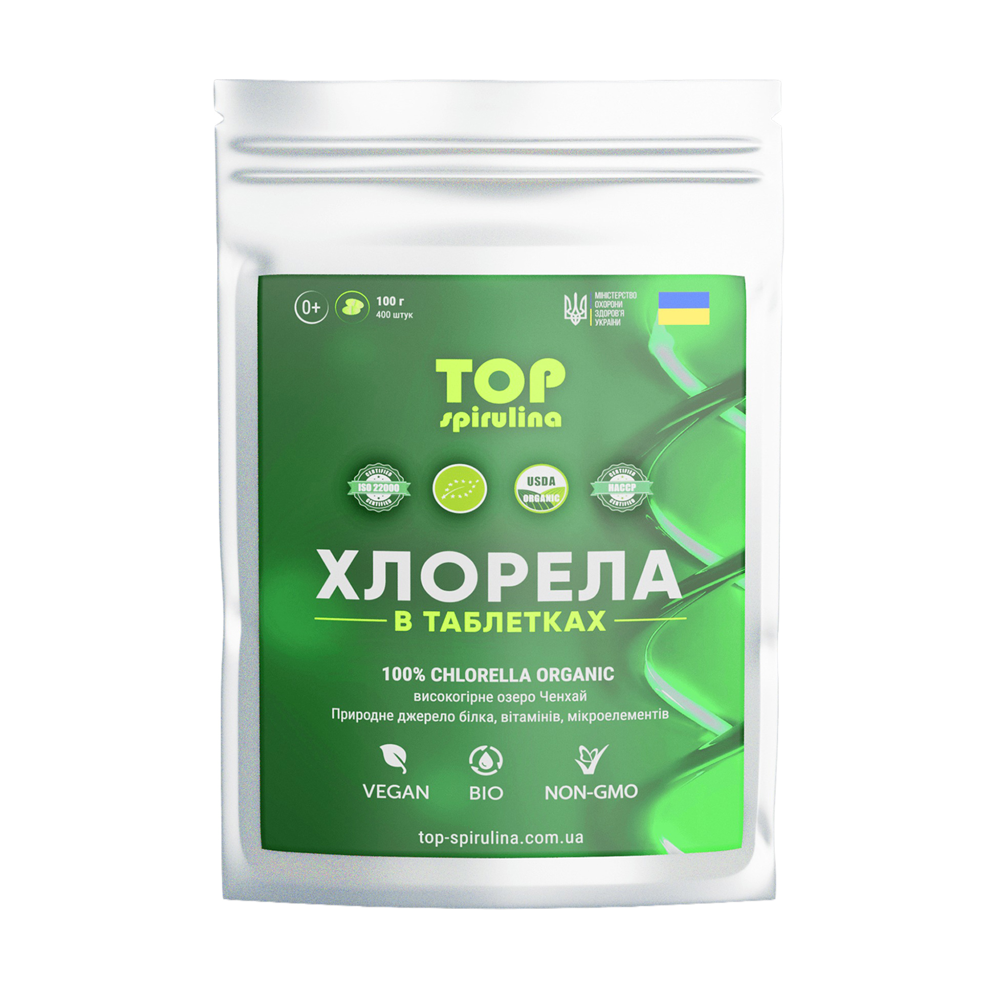 

Хлорела TOP Spirulina, 400 таблеток