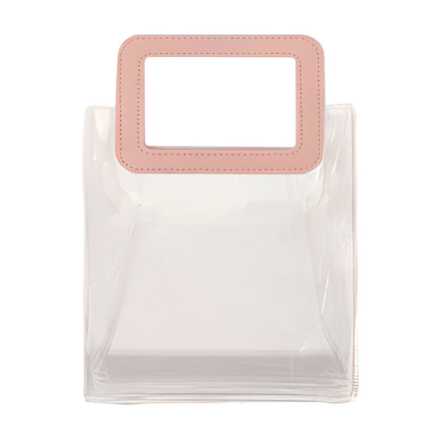 

Сумка Cosmo Shop прозора, з рожевою ручкою, 14*6*13 см (CS1171P)