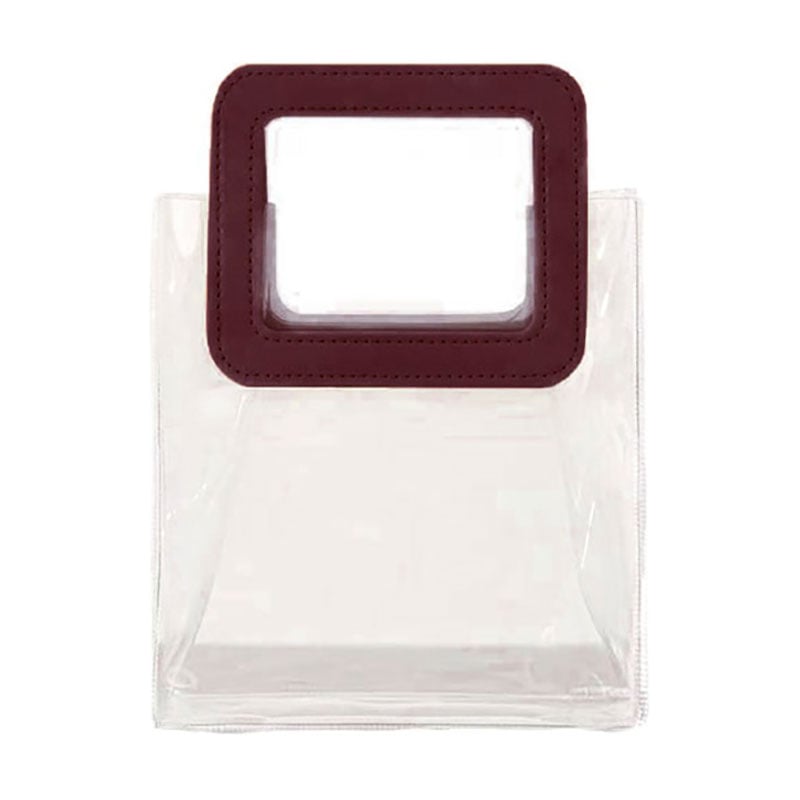 

Сумка Cosmo Shop прозора, з бордовою ручкою, 16.5*8*14.5 см (CS1172R)