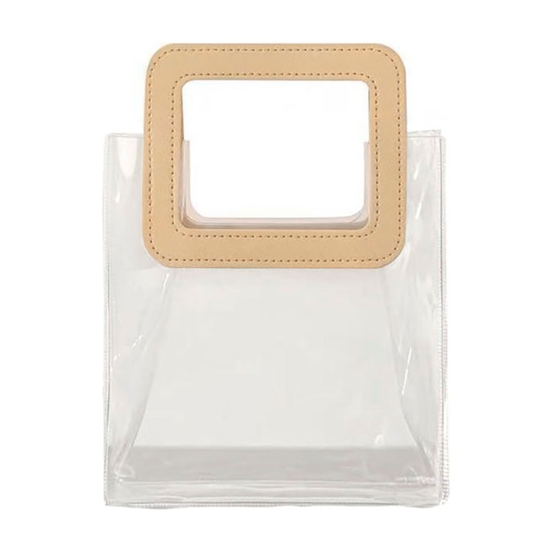 

Сумка Cosmo Shop прозора, з бежевою ручкою, 19*9*18 см (CS1173B)