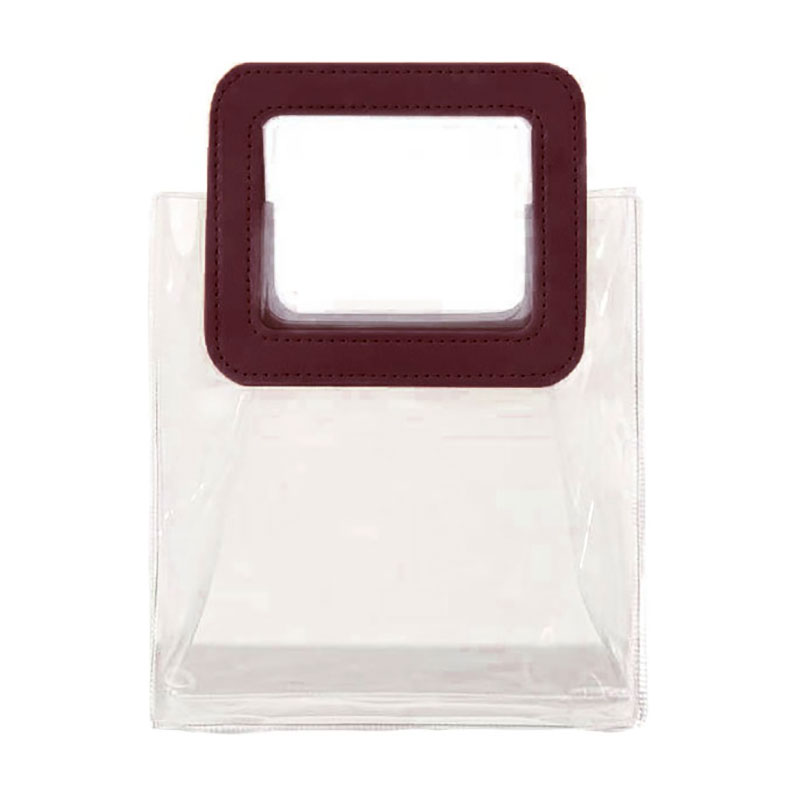 

Сумка Cosmo Shop прозора, з бордовою ручкою, 26*11*23 см (CS1174R)