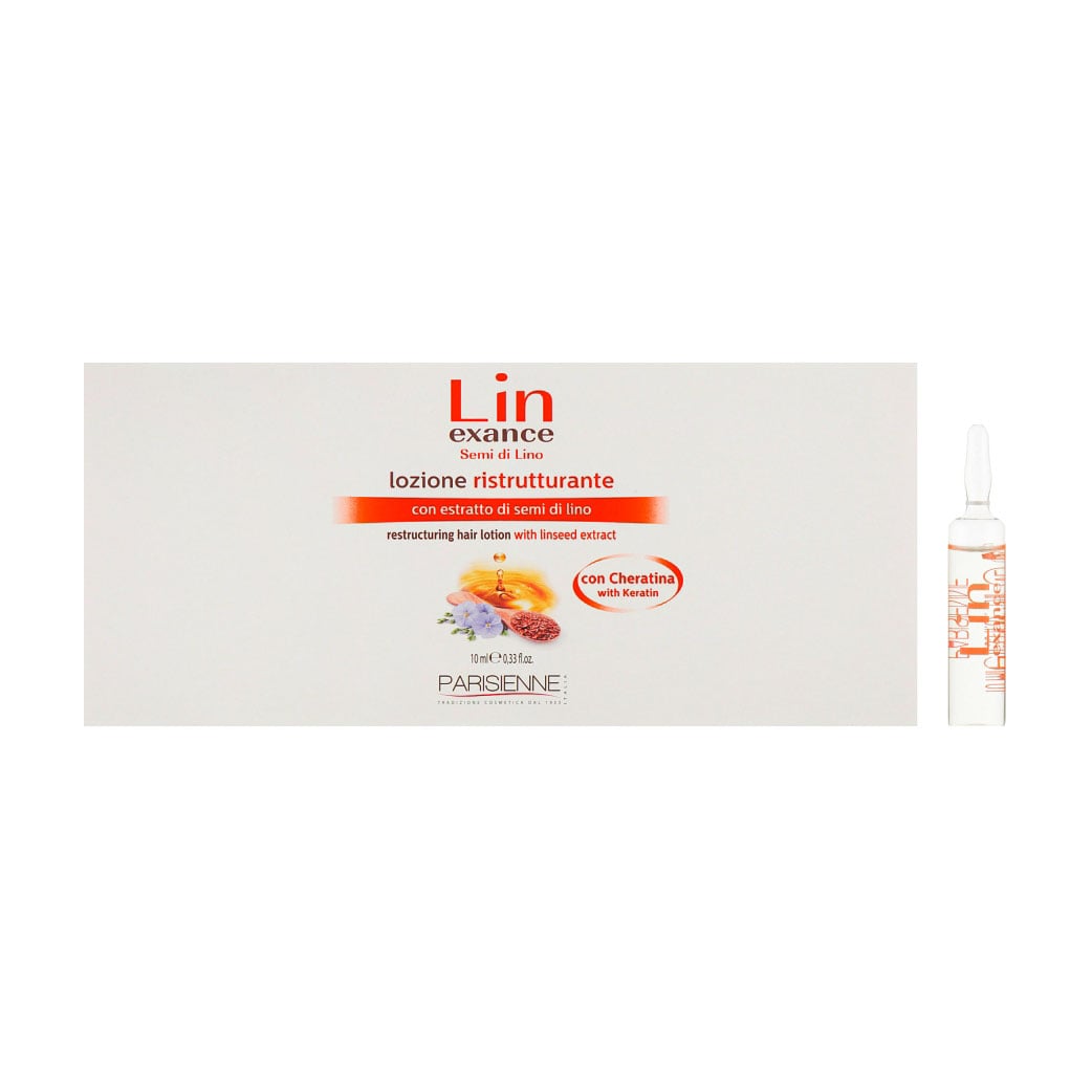 

Відновлювальний лосьйон для волосся Parisienne Lin Exance Semi Di Lino Lozione Ristrutturante Hair Lotion, 12*10 мл