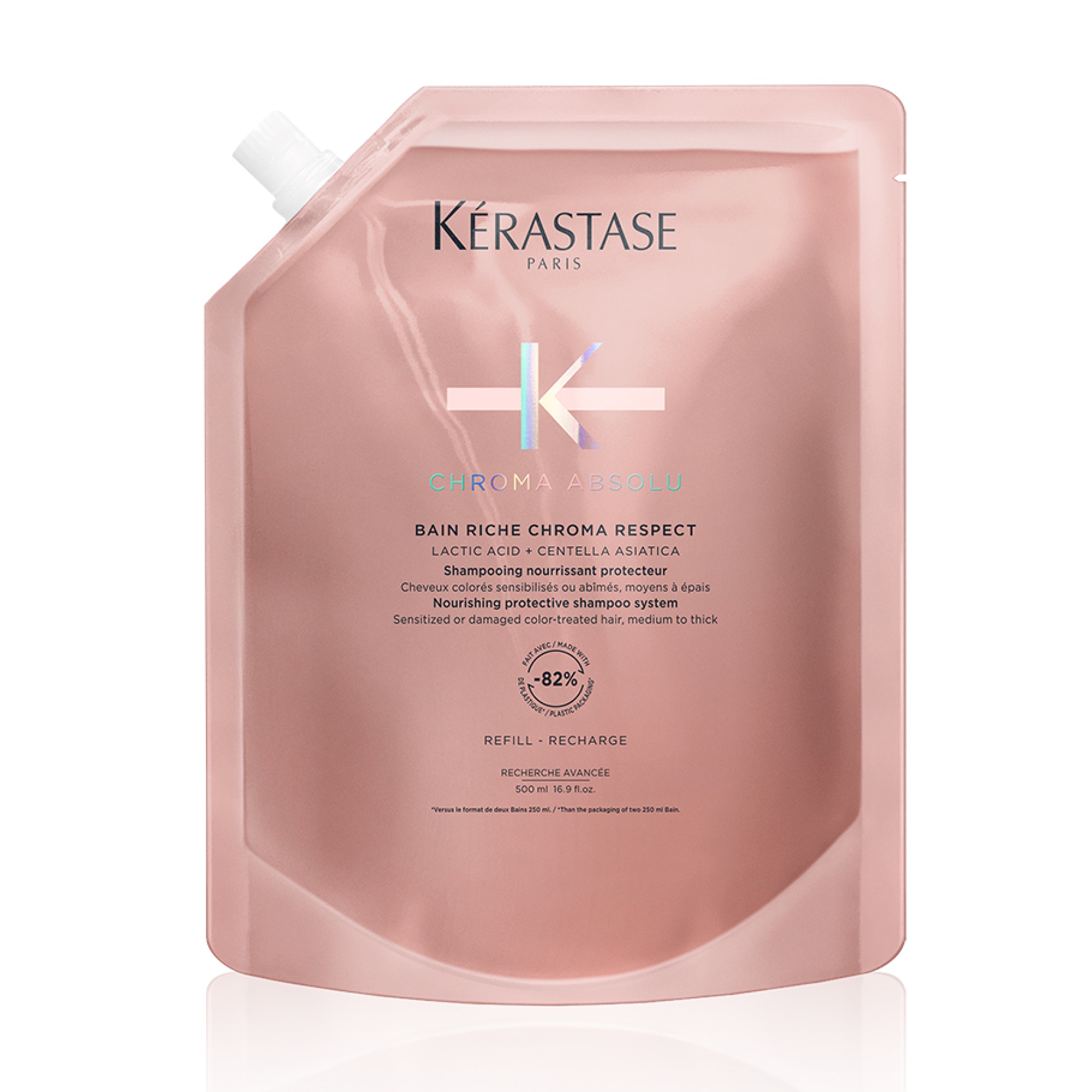 Шампунь-ванна Kerastase Chroma Absolu Bain Riche Chroma Respect для фарбованого, чутливого та пошкодженого волосся, 500 мл (дойпак)
