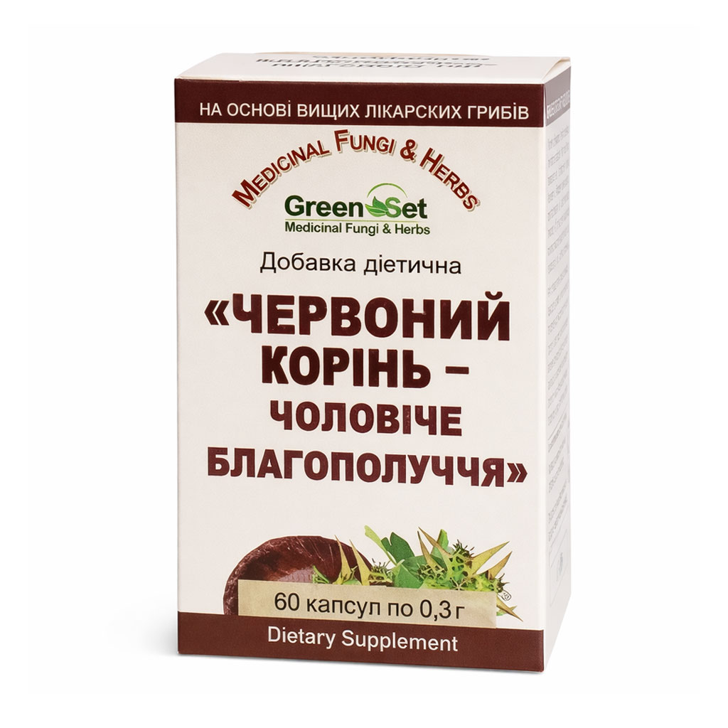 

Червоний корінь GreenSet Чоловіче благополуччя, 60 капсул