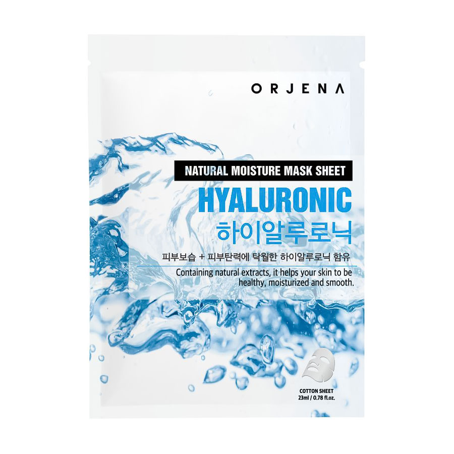

Тканинна маска для обличчя ORJENA Natural Moisture Mask Sheet Hyaluronic з гіалуроновою кислотою, 23 мл
