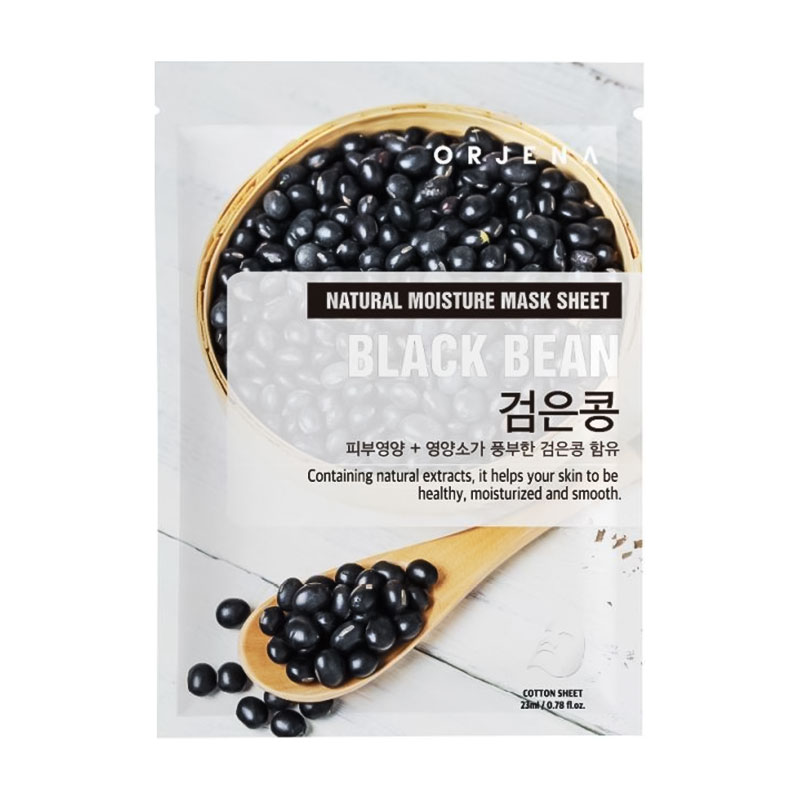 Тканинна маска для обличчя ORJENA Natural Moisture Mask Sheet Black Bean з екстрактом чорної квасолі, 23 мл