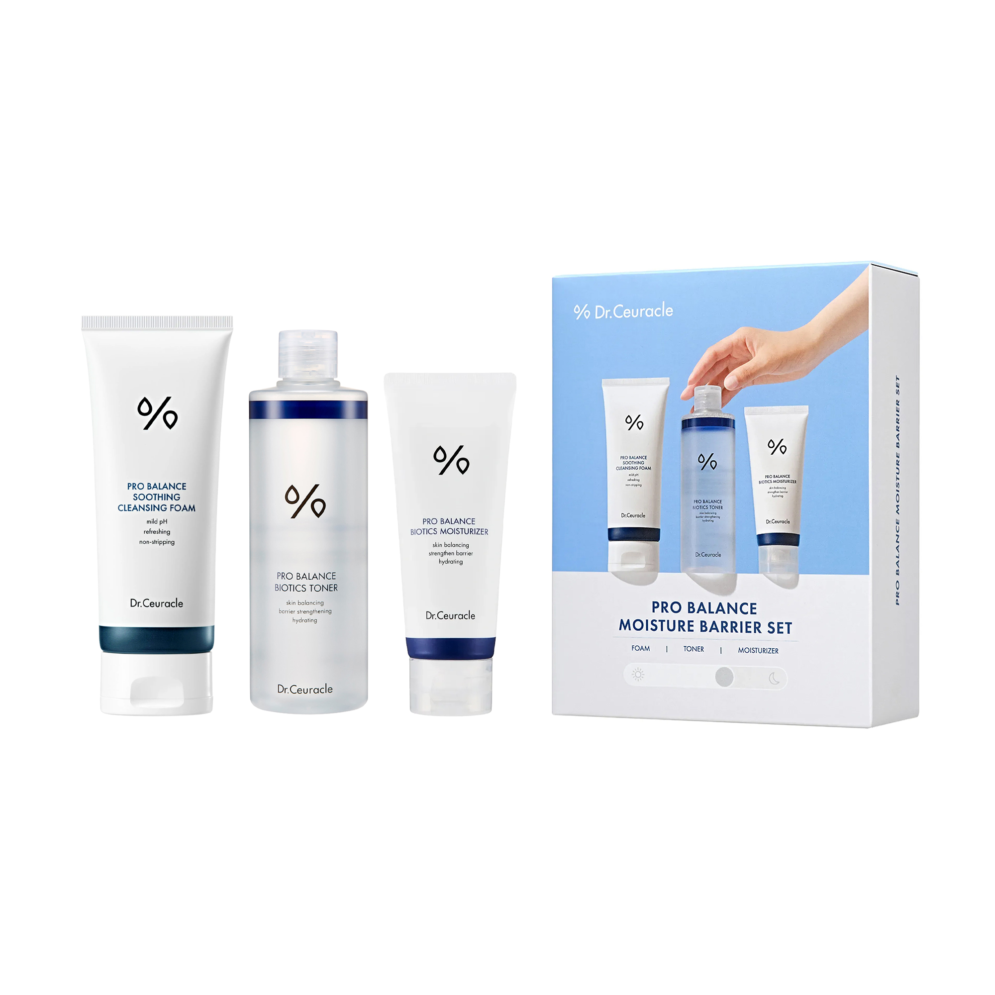 

Набір для обличчя Dr.Ceuracle Pro Balance Moisture Barrier Set (пінка для вмивання, 150 мл + тонер, 300 мл + крем, 100 мл)
