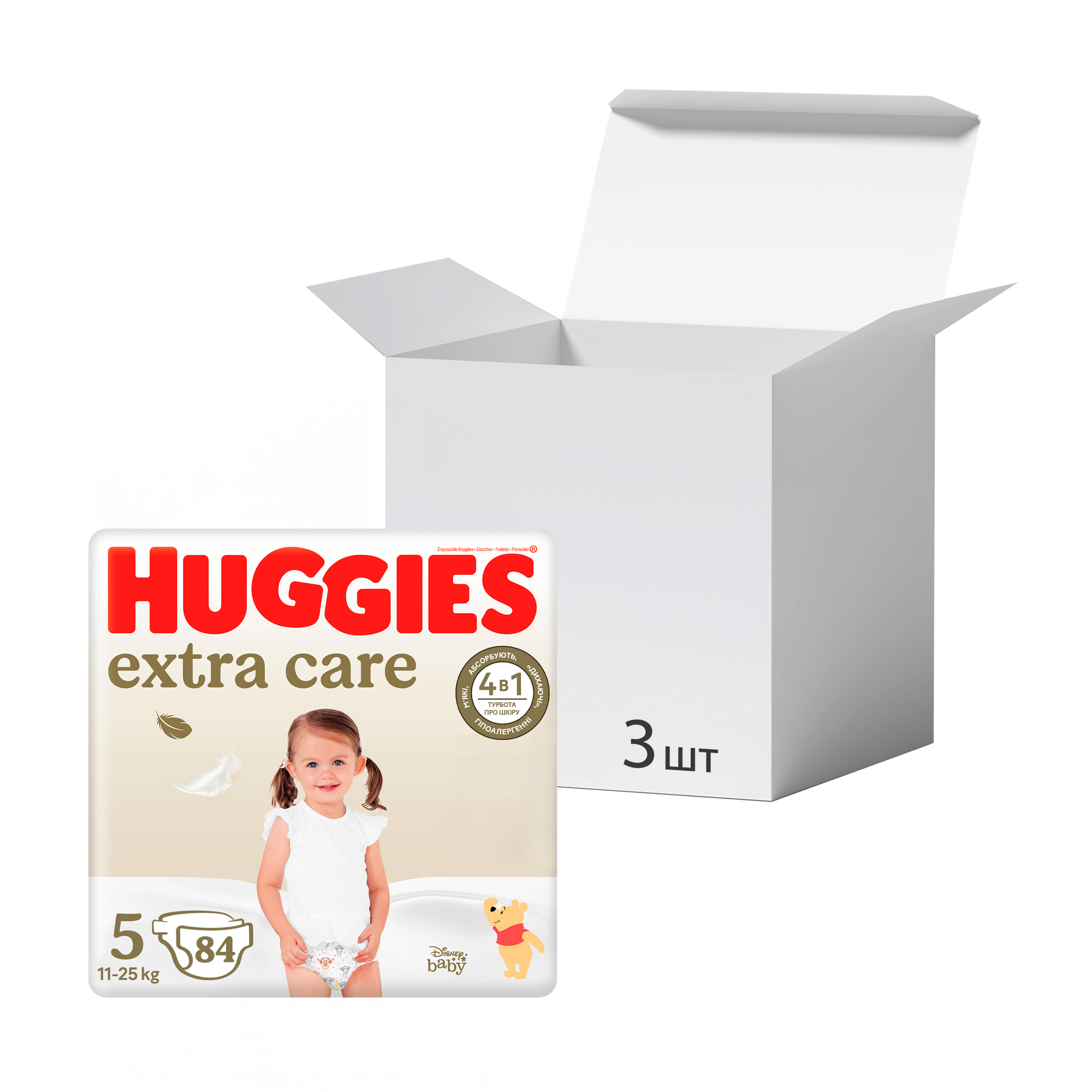 Упаковка підгузків Huggies Extra Care розмір 5 (11-25 кг), 28 шт * 3 шт