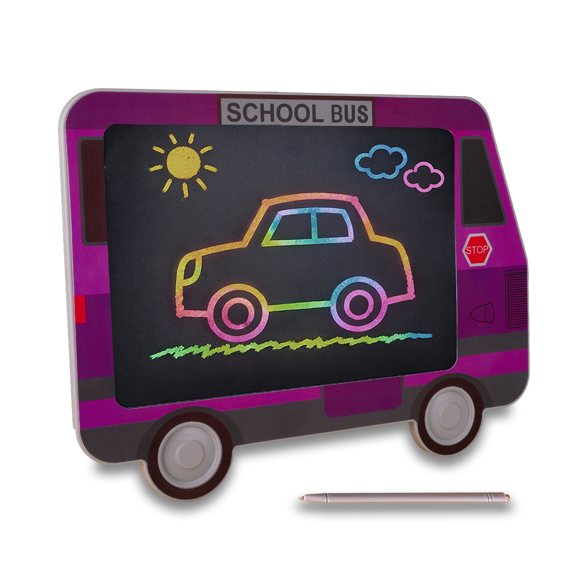 

Дитяча дошка для малювання з 3D-ефектом Babik Транспорт професії Шкільний автобус, від 3 років (W8062)