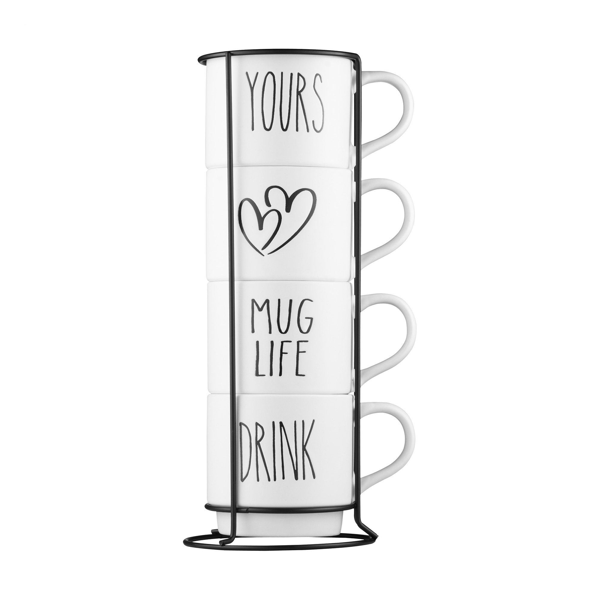 

Набір чашок на підставці Ardesto білі, 320 мл, 4 шт (AR3095S)