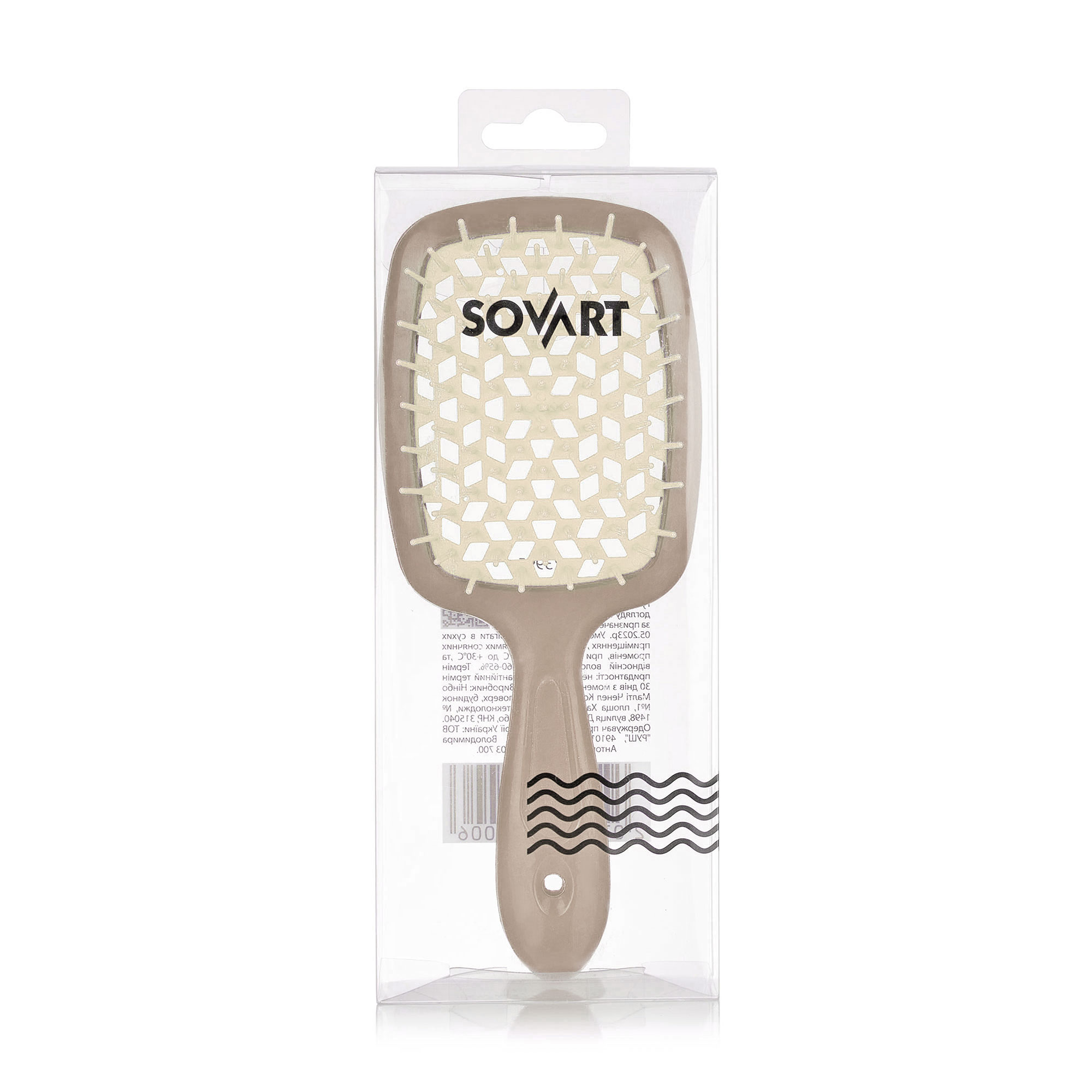 

Масажна щітка для волосся Sovart продувна, бежева, 1 шт