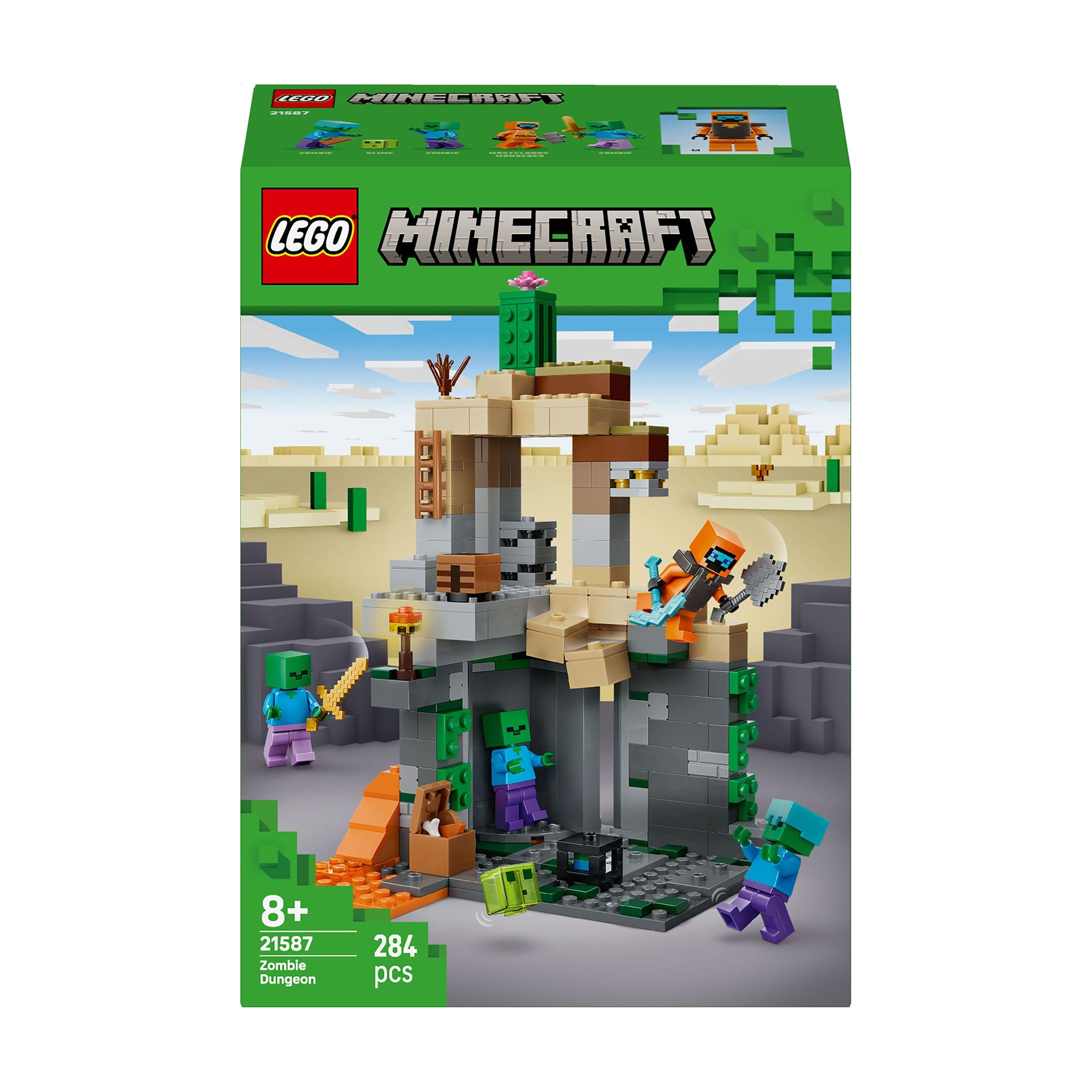 

Конструктор LEGO Minecraft Підземелля зомбі, 284 деталі, від 8 років (21587)