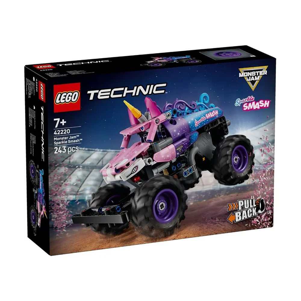 

Конструктор LEGO Technic Monster Jam Sparkle Smash із функцією Pull-Back, 243 деталей, від 7 років (42220)