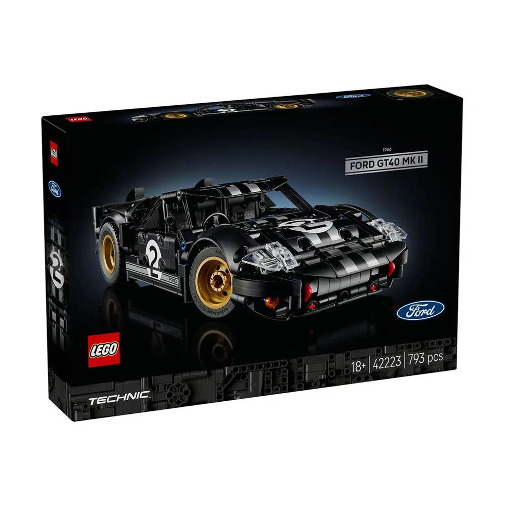 

Конструктор LEGO Technic Автомобіль для перегонів Ford GT40 MKII 1966 року, 793 деталі, від 18 років (42223)