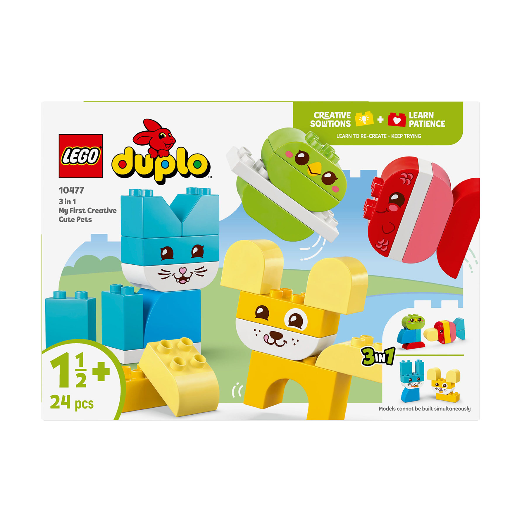 

Конструктор LEGO Duplo My First Чарівні творчі домашні улюбленці 3 в 1, 24 деталі, від 1.5 року (10477)