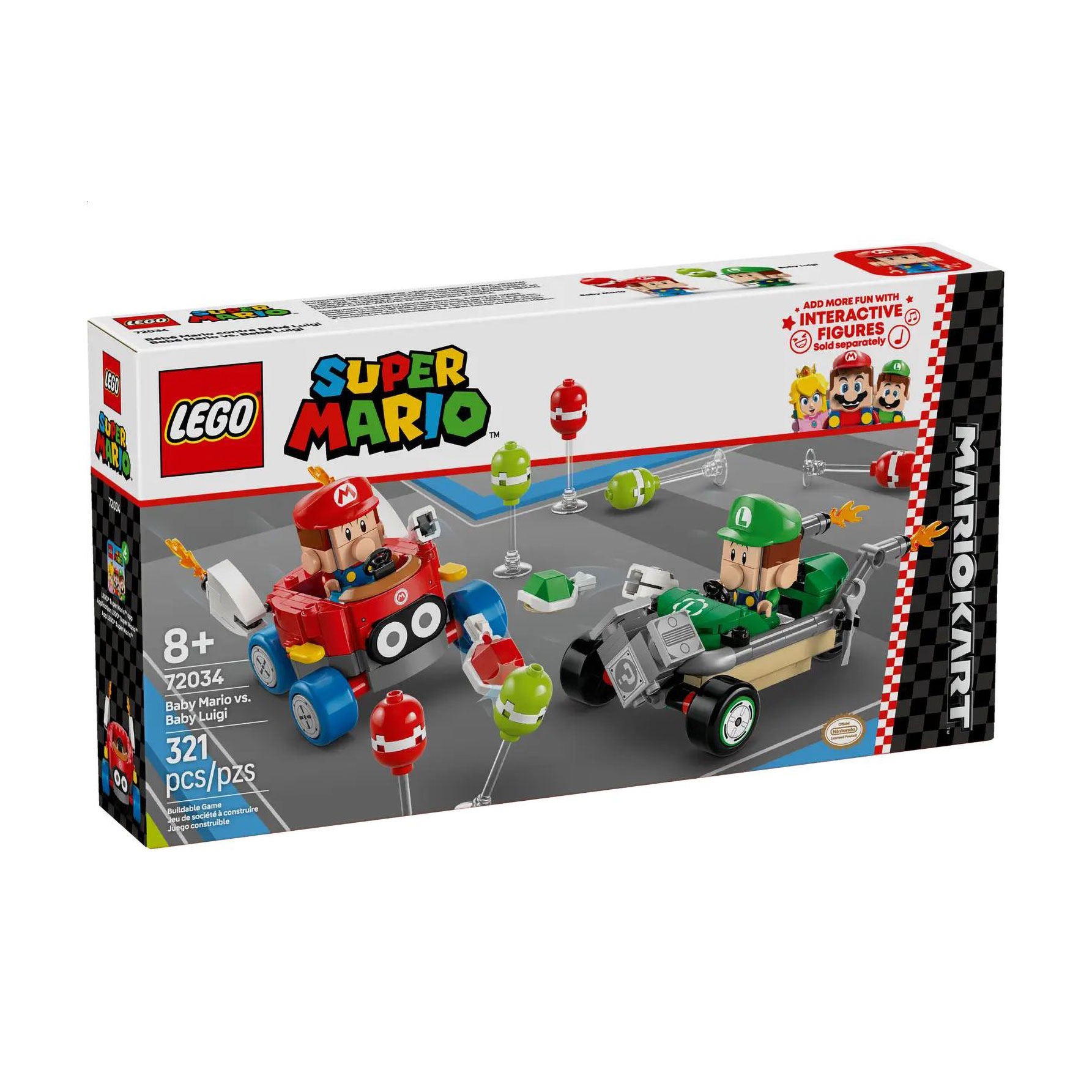 

Конструктор LEGO Super Mario Mario Kart Baby Mario vs. Baby Luigi, 321 деталь, від 8 років (72034)