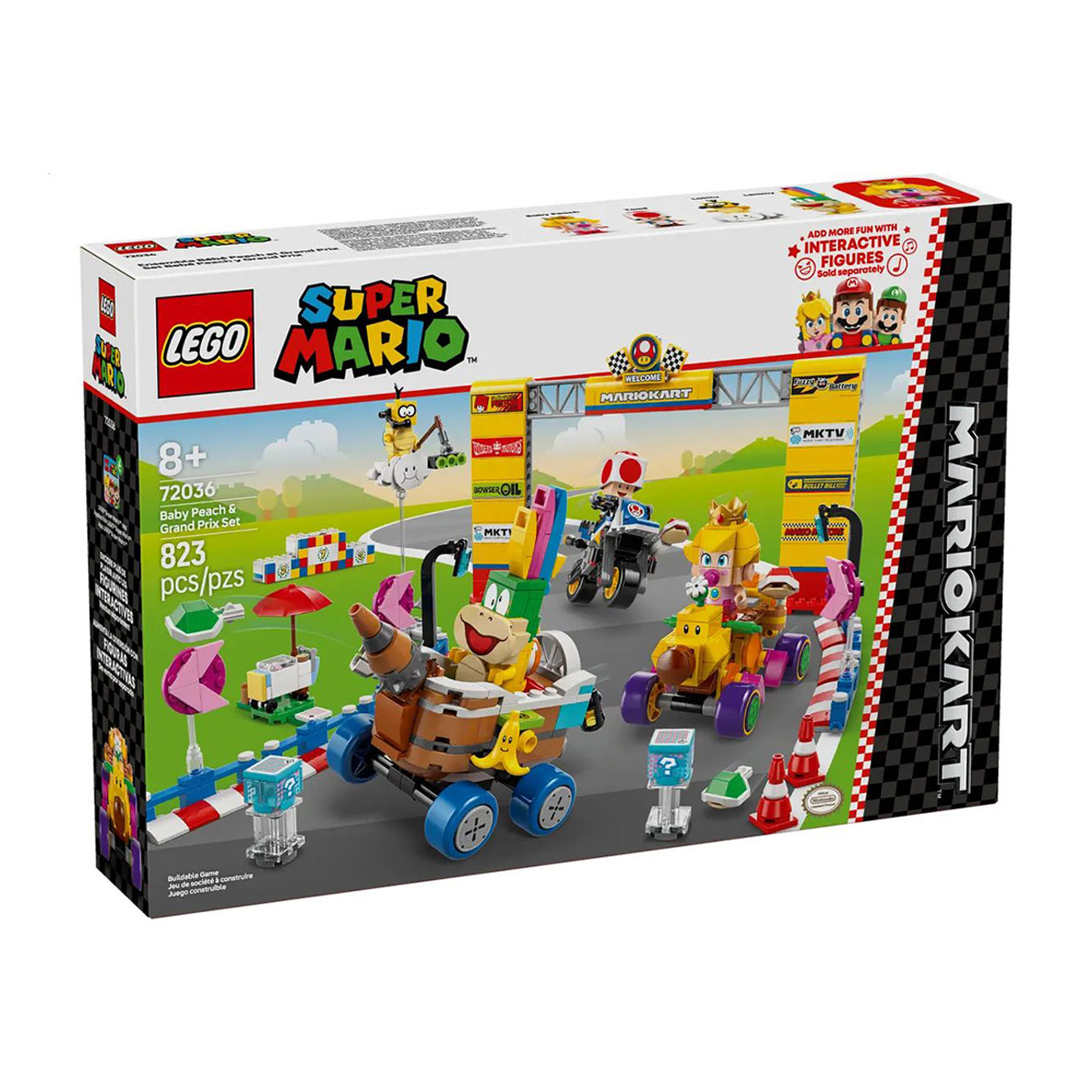 

Конструктор LEGO Super Mario Mario Kart Baby Peach & Grand Prix Set, 823 деталі, від 8 років (72036)