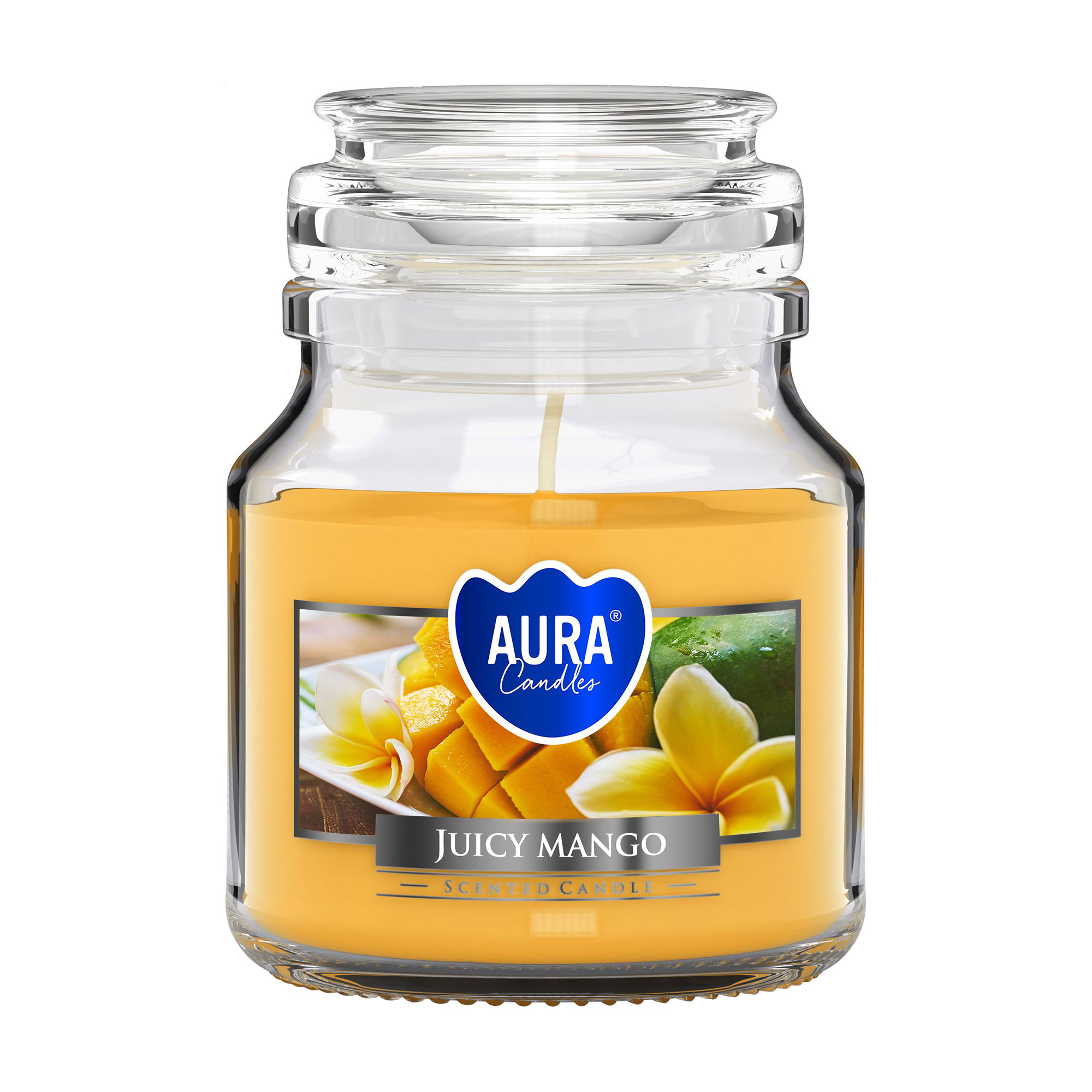 

Ароматична свічка в склянці Bispol Aura Scented Candle, Juicy Mango, 9.9 см, 120 г (snd71-475)
