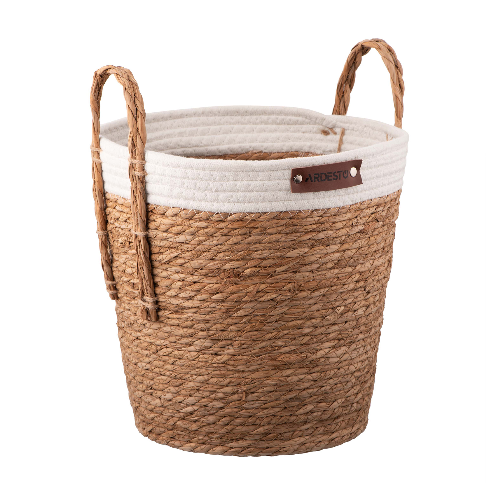 

Плетений кошик для зберігання Ardesto Prestigio з ручками, 29*29*30 см, сірий (ARHC2510SB)