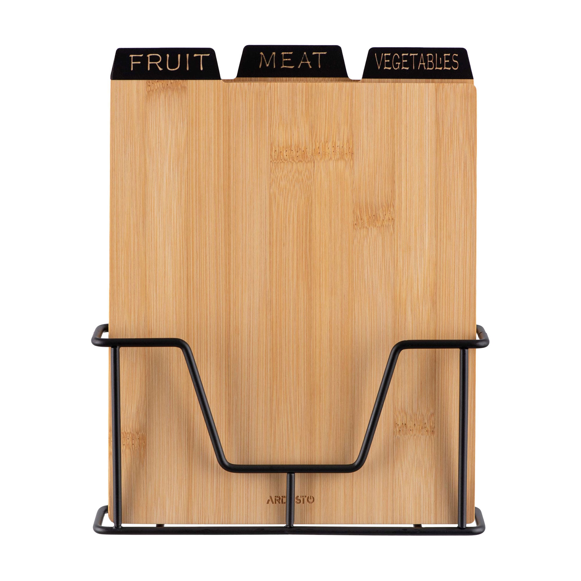 

Набір кухонних дощок на підставці Ardesto Midori, 23.5*7.5*27 см, 3 шт (AR1427B)