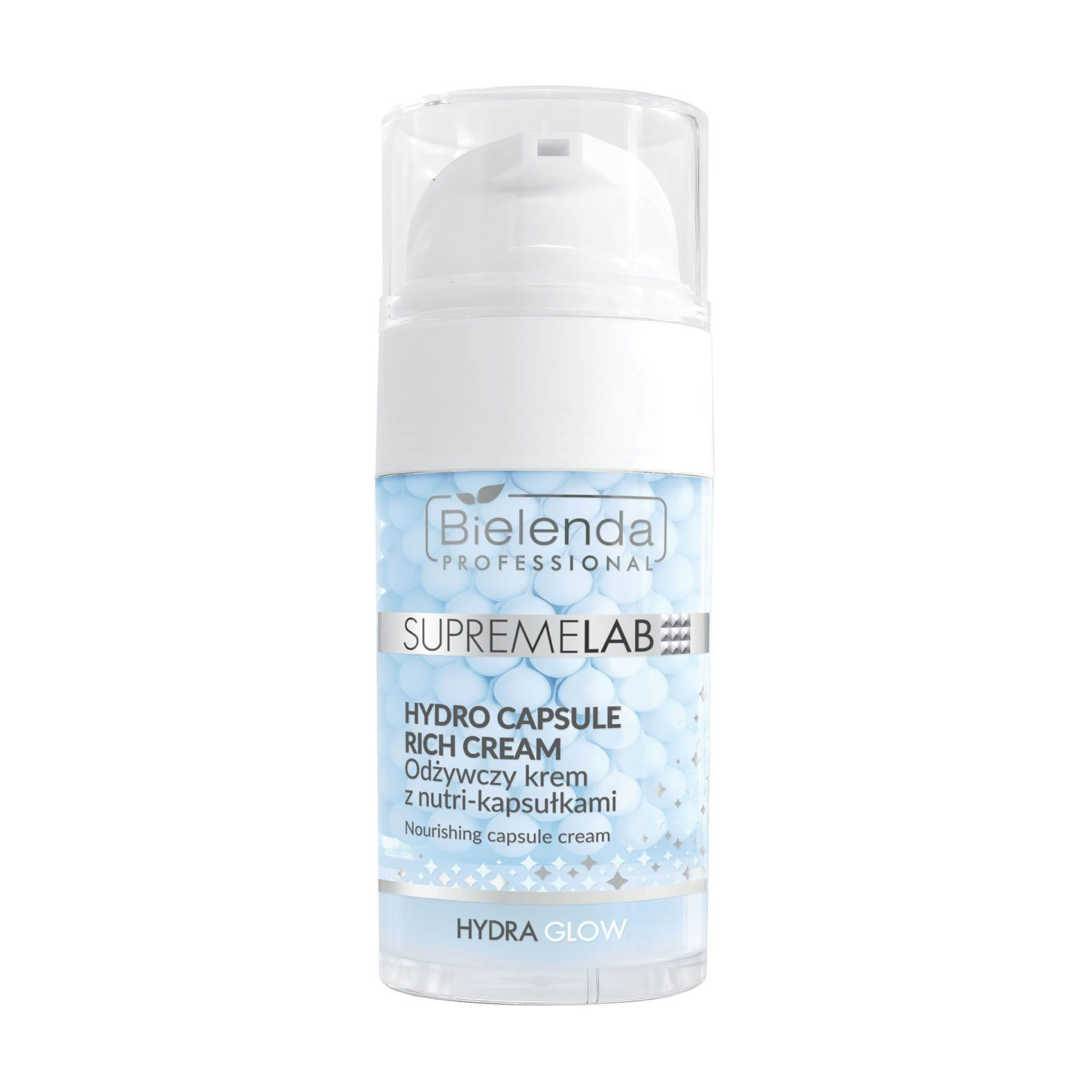 

Живильний крем для обличчя Bielenda Professional SupremeLab Hydra Glow Hydro Capsule Nourishing Capsule Cream з нутрі-капсулами, 50 мл