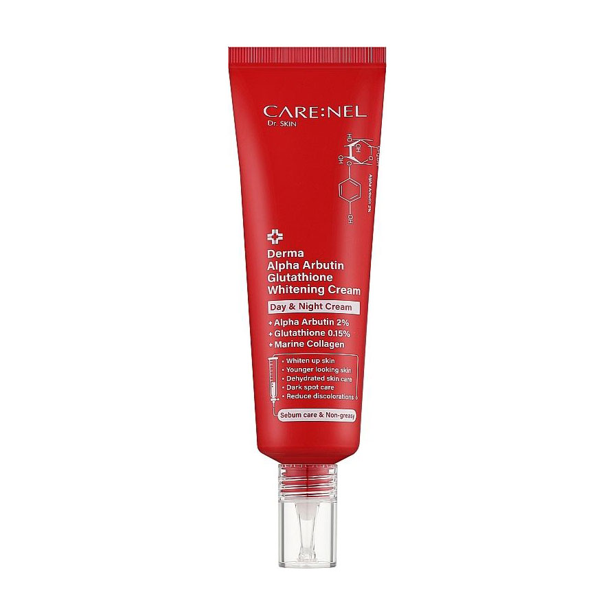 

Освітлювальний крем для обличчя Carenel Derma Alpha Arbutine Glutathione Whitening Cream з арбутином та глутатіоном, 45 мл