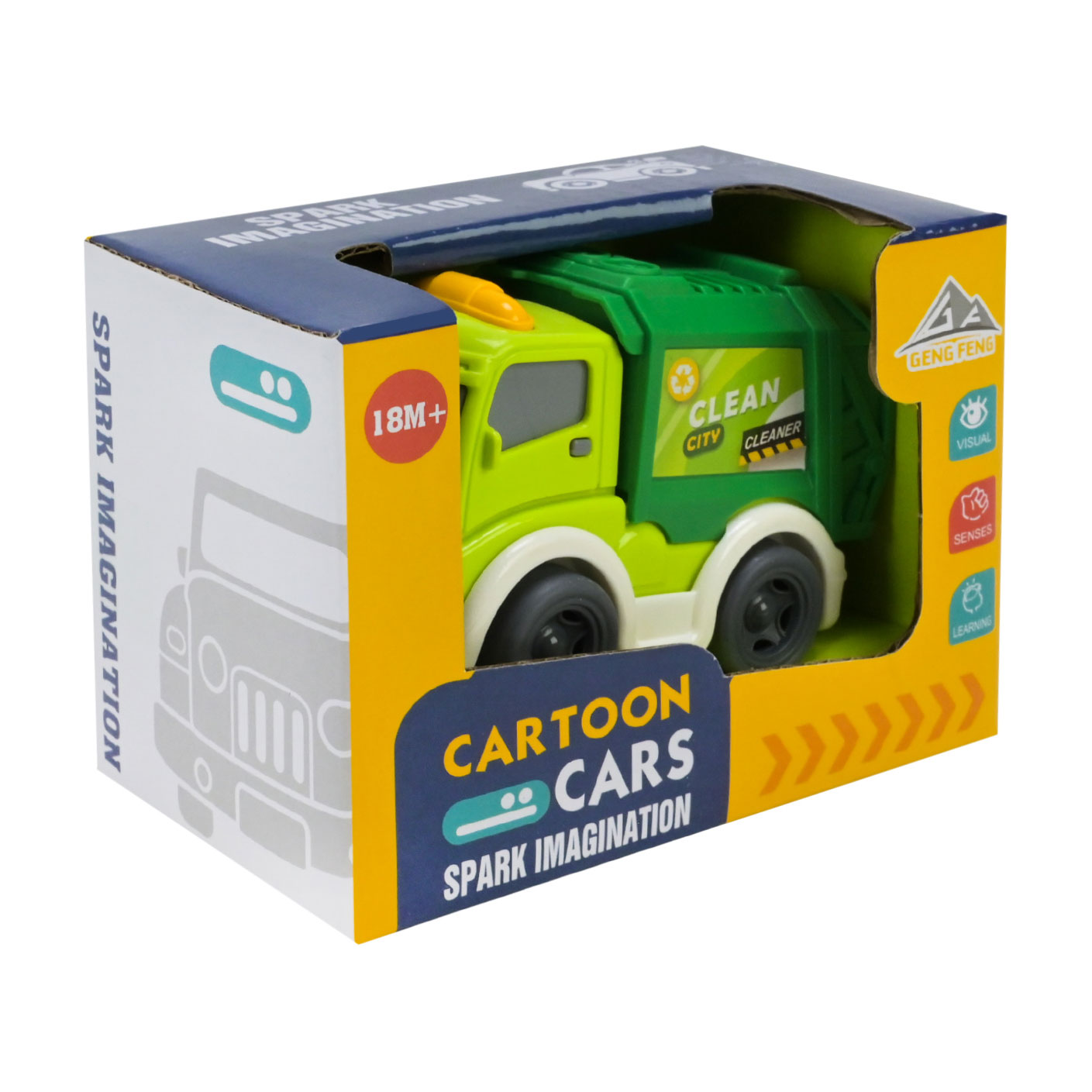 

Дитяча інерційна іграшка-машинка Shantou Jinxing Сміттєвоз, зелена, від 1.5 років (933-501B)