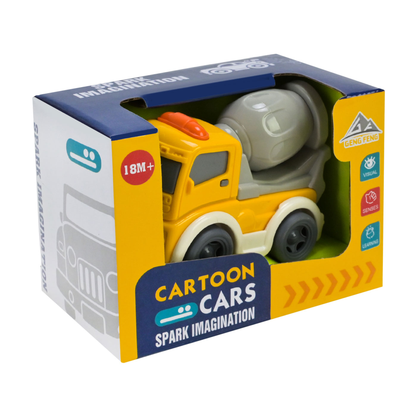 

Дитяча інерційна іграшка-машинка Shantou Jinxing Бетоновоз, жовта, від 1.5 років (933-503B)