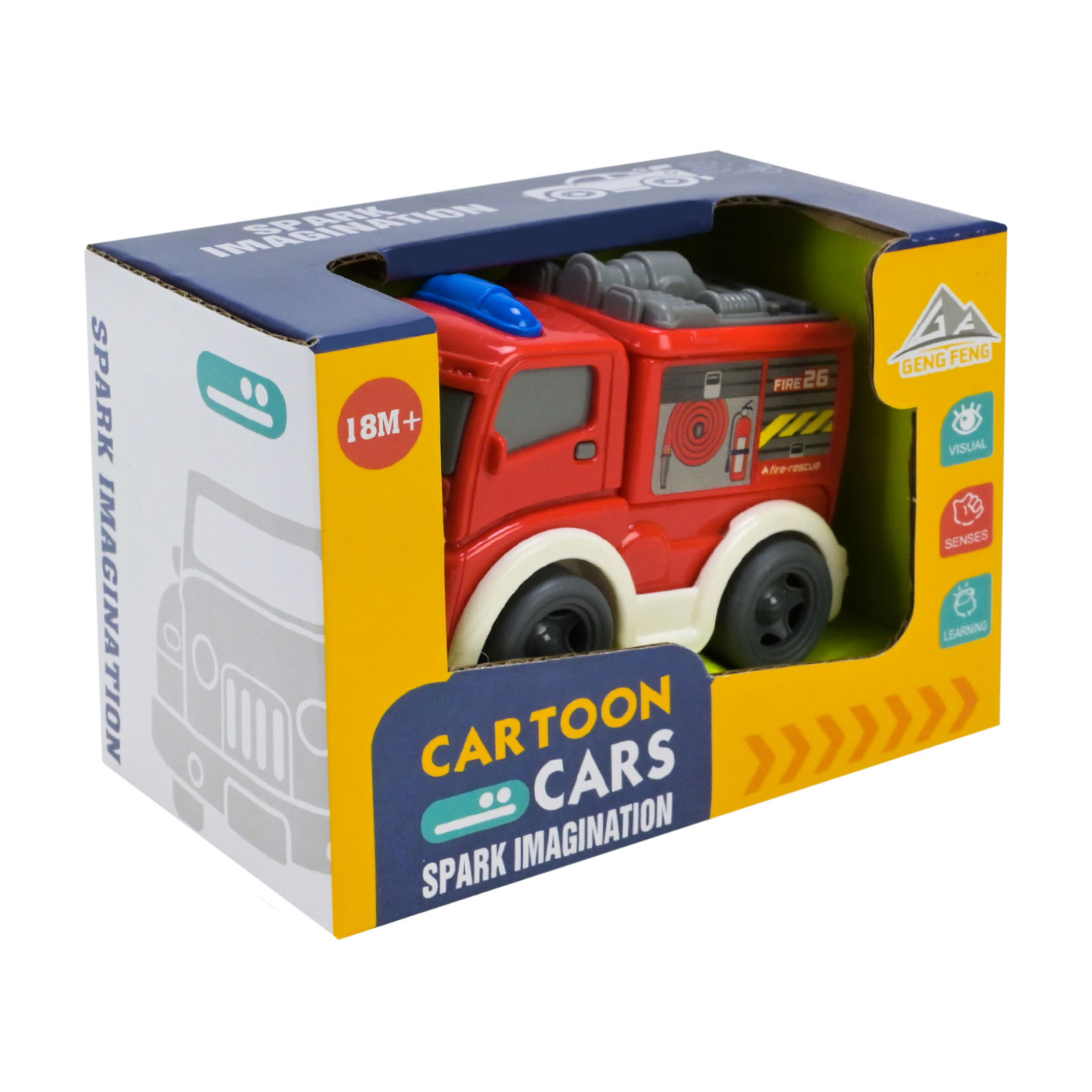 

Дитяча інерційна іграшка-машинка Shantou Jinxing Пожежна, червона, від 1.5 років (933-504B)