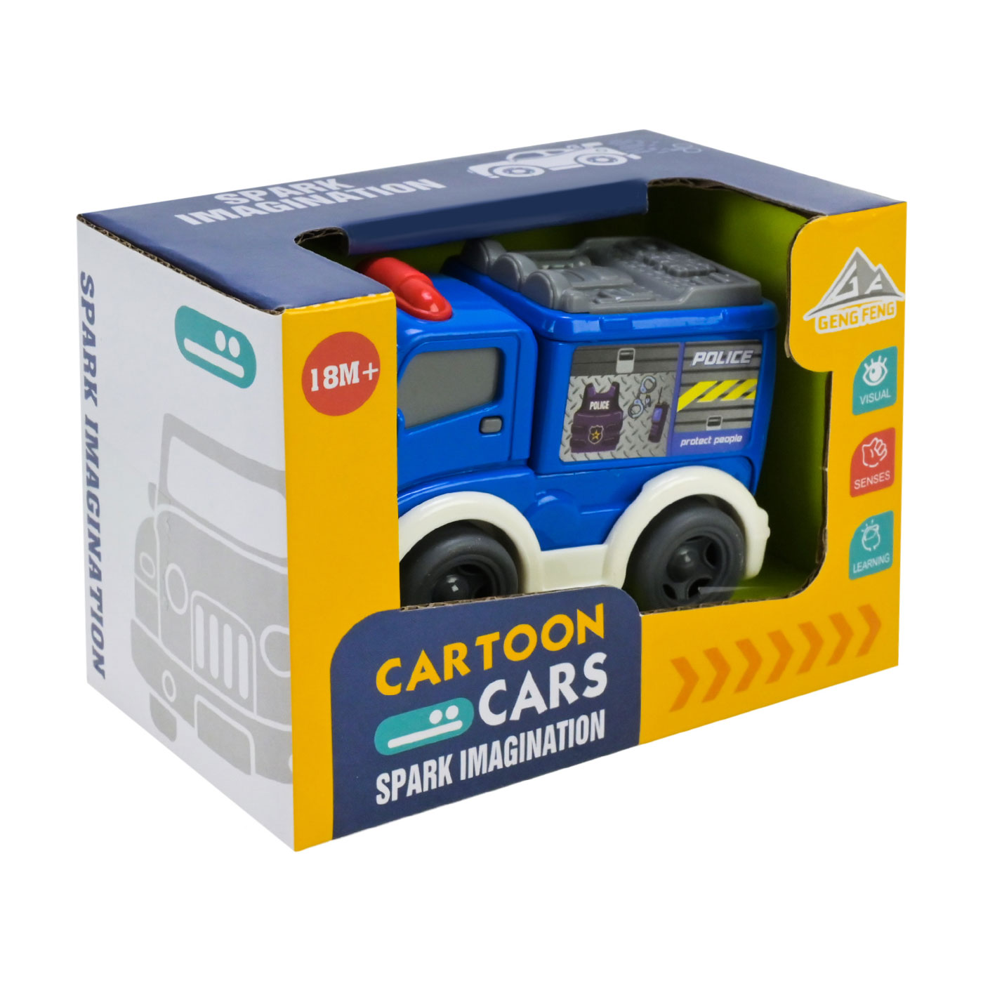 

Дитяча інерційна іграшка-машинка Shantou Jinxing Поліція, синя, від 1.5 років (933-505B)