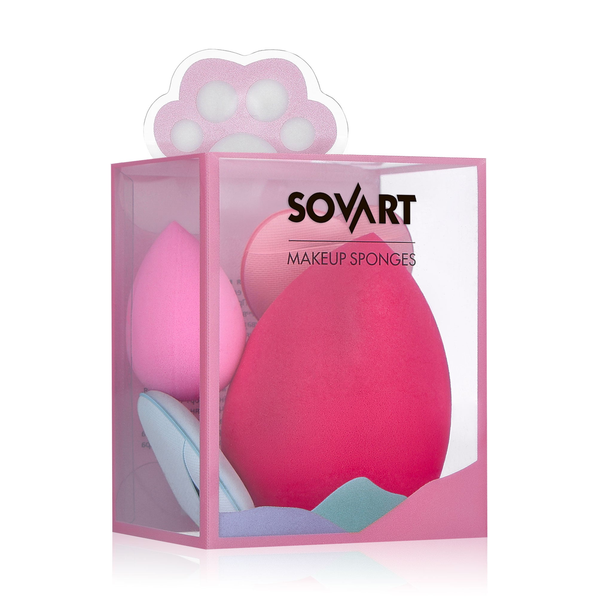

Набір бьюті-блендерів для макіяжу Sovart рожевий, 4 шт