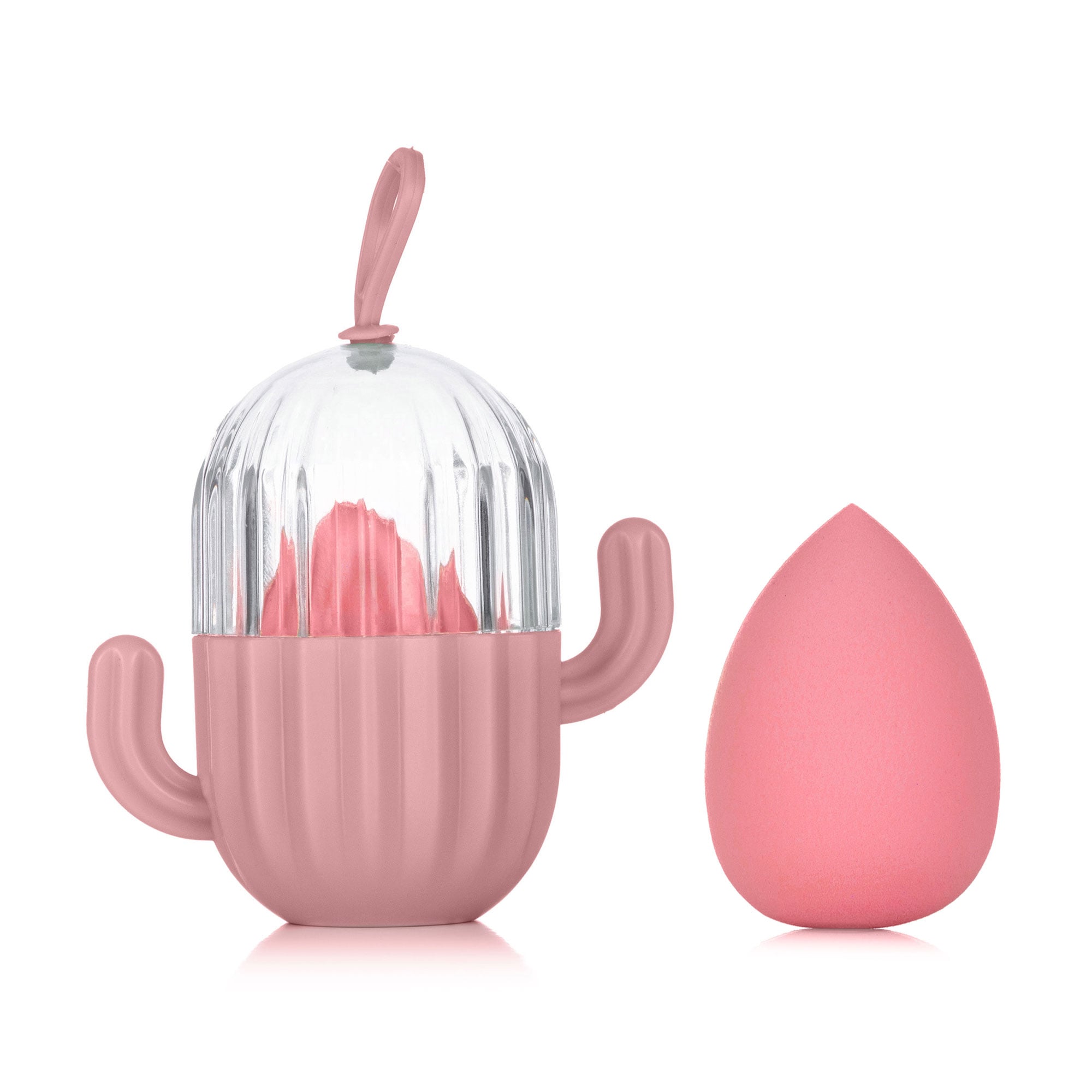 

Спонж для макіяжу Sovart Кактус, в чохлі, рожевий, 1 шт