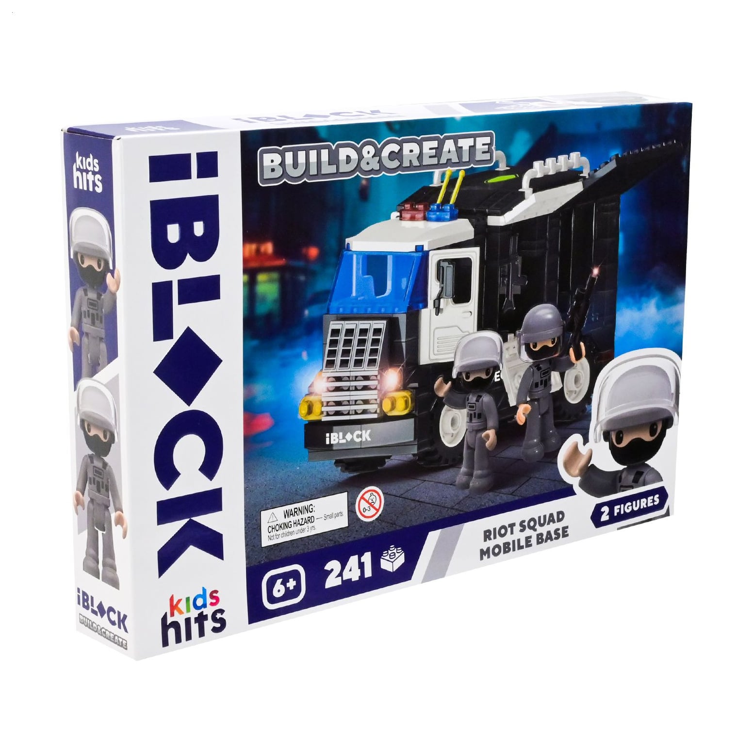 

Дитячий конструктор iBlock Junior Build & Create Riot Squad Mobile Base, 241 елемент, 2 фігурки, від 6 років, 32*21.5*5 см (KH42/004/3)
