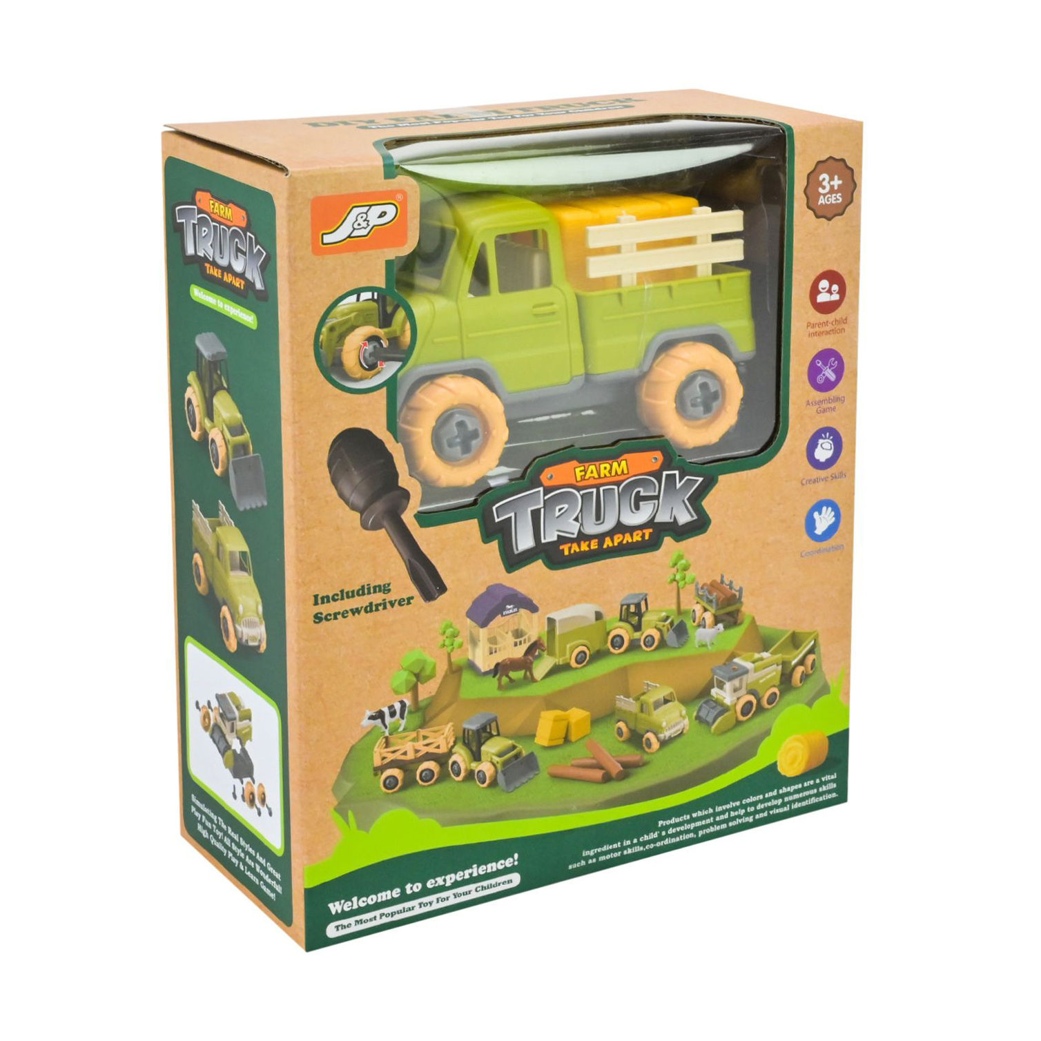 

Дитячий фермерський набір Shantou Jinxing Машина з інструментами та аксесуарами, від 3 років, 14*8*8.5 см (8835)